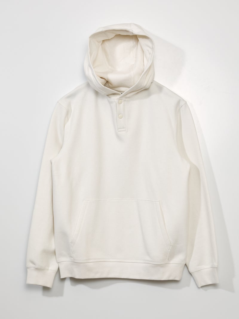 Sweatshirt em moletão com capuz BRANCO - Kiabi