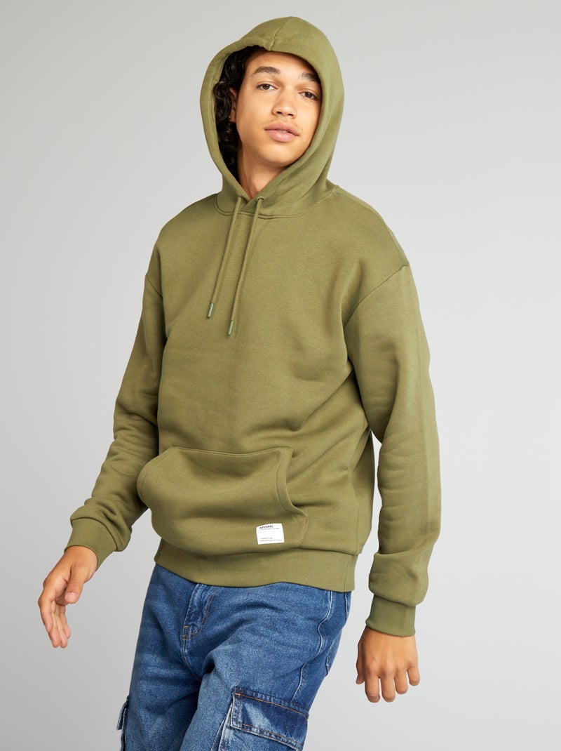 Sweatshirt em moletão com capuz CAQUI - Kiabi