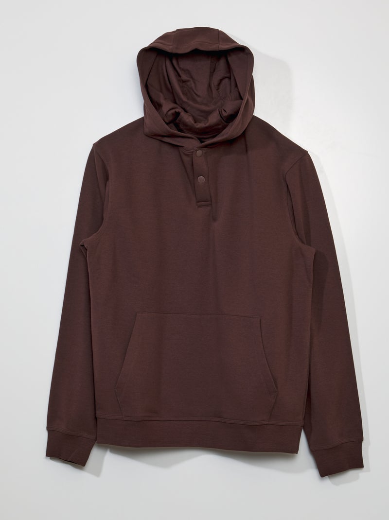 Sweatshirt em moletão com capuz CASTANHO - Kiabi