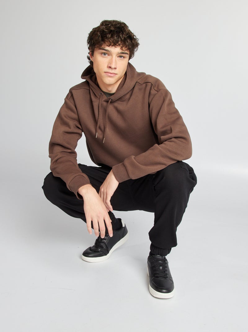 Sweatshirt em moletão com capuz CASTANHO - Kiabi