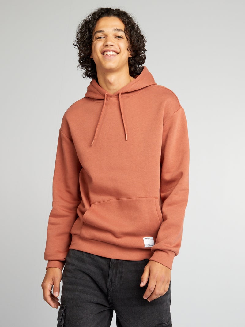 Sweatshirt em moletão com capuz CASTANHO - Kiabi