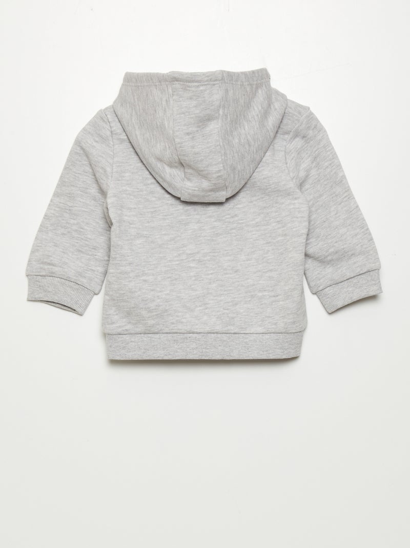 Sweatshirt em moletão com capuz CINZA - Kiabi