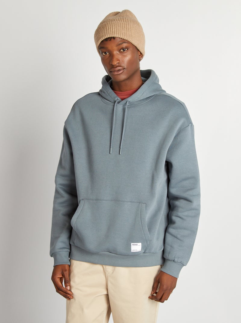 Sweatshirt em moletão com capuz CINZA - Kiabi