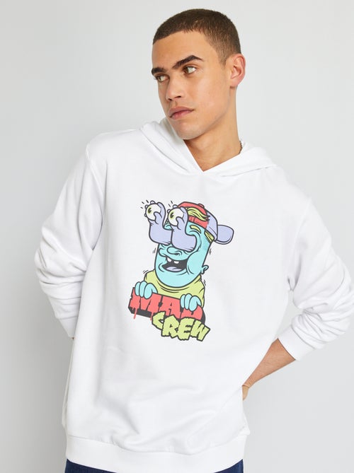 Sweatshirt em moletão com capuz com estampado - Kiabi