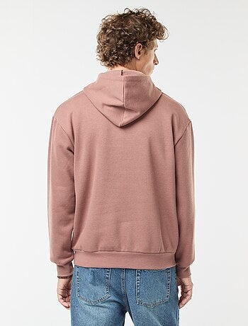 Sweatshirt em moletão com capuz com fecho na gola