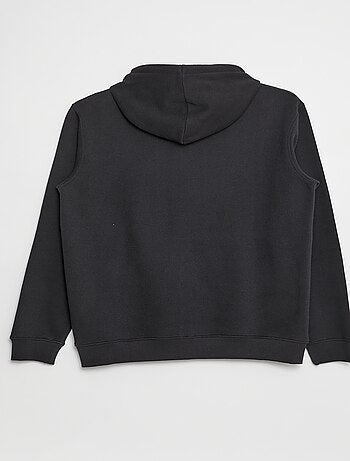 Sweatshirt em moletão com capuz e fecho de correr