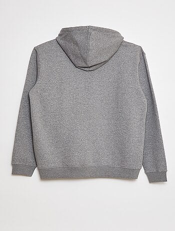 Sweatshirt em moletão com capuz e fecho de correr