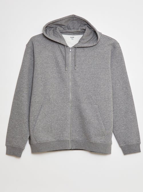 Sweatshirt em moletão com capuz e fecho de correr - Kiabi