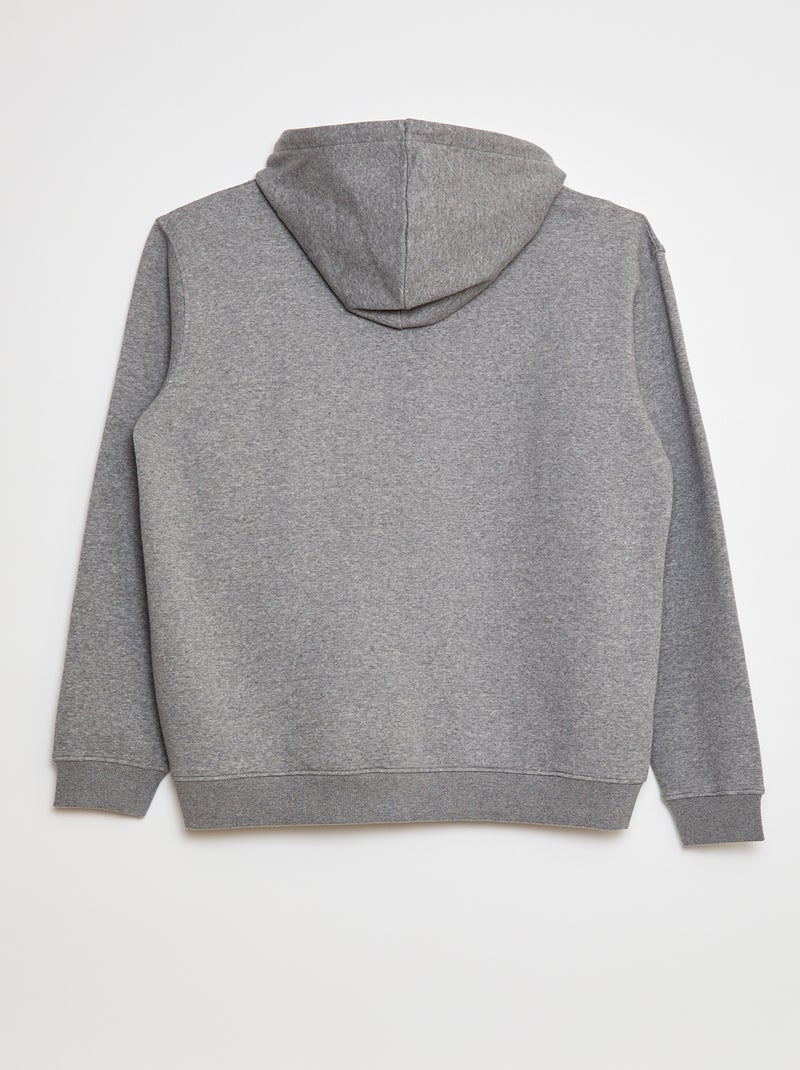 Sweatshirt em moletão com capuz e fecho de correr Cinza - Kiabi