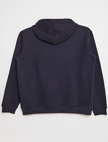 Sweatshirt em moletão com capuz e fecho de correr