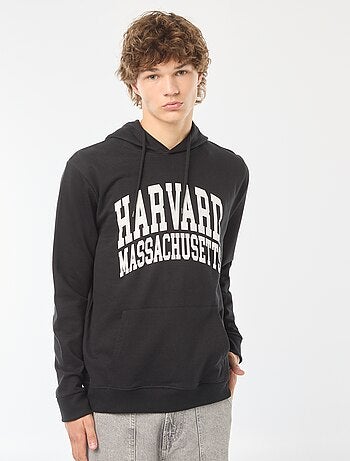 Sweatshirt em moletão com capuz 'Harvard' com estampado frente/verso