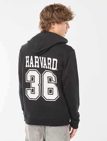 Sweatshirt em moletão com capuz 'Harvard' com estampado frente/verso