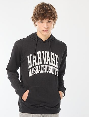 Sweatshirt em moletão com capuz 'Harvard' com estampado frente/verso