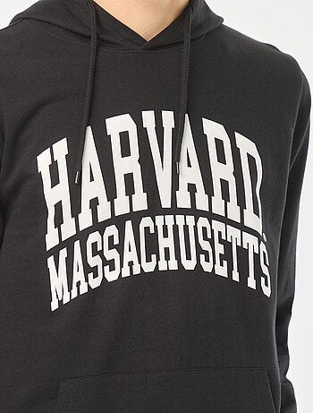 Sweatshirt em moletão com capuz 'Harvard' com estampado frente/verso