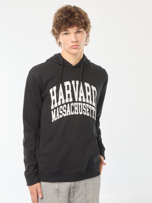 Sweatshirt em moletão com capuz 'Harvard' com estampado frente/verso - Kiabi