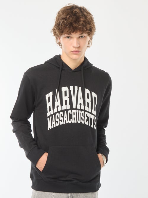 Sweatshirt em moletão com capuz 'Harvard' com estampado frente/verso - Kiabi