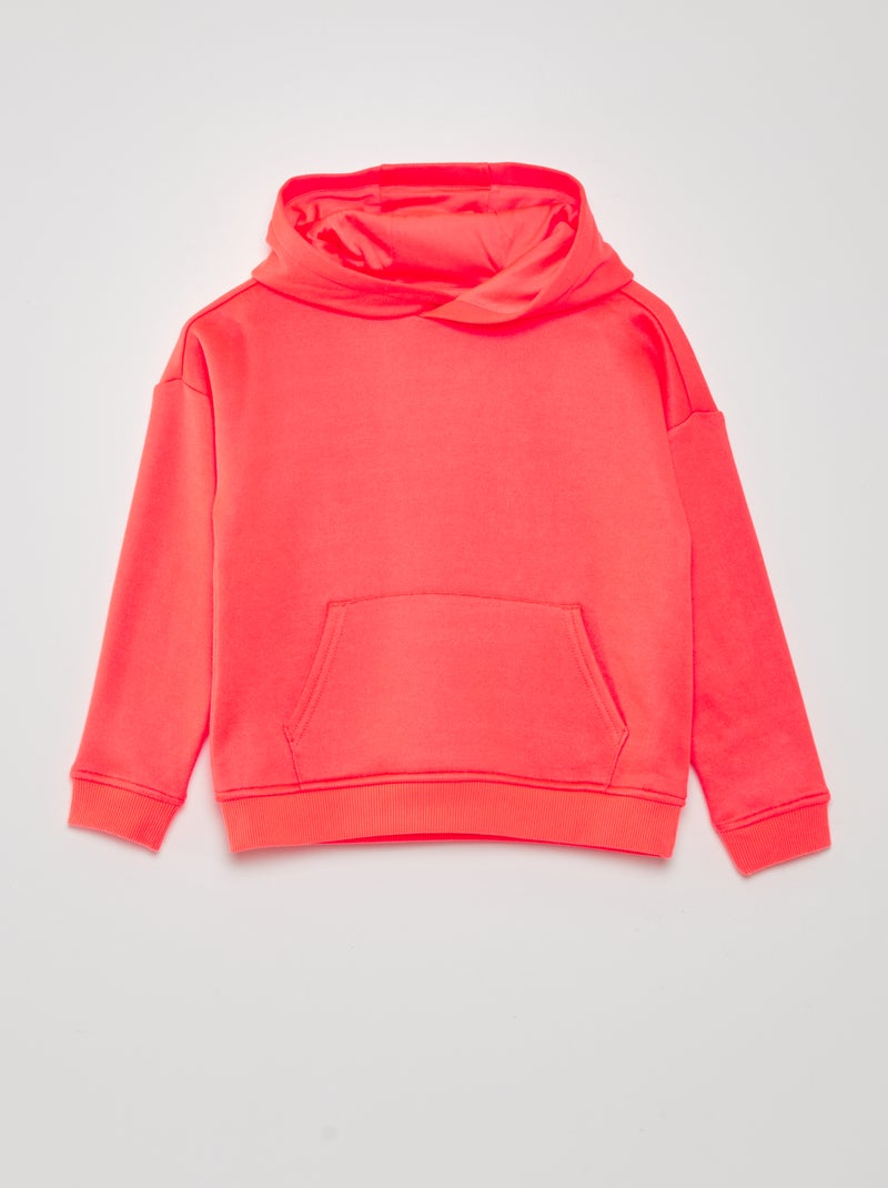Sweatshirt em moletão com capuz LARANJA - Kiabi
