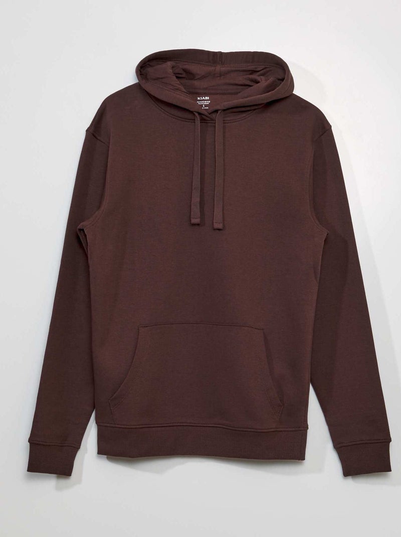 Sweatshirt em moletão com capuz MARROM - Kiabi