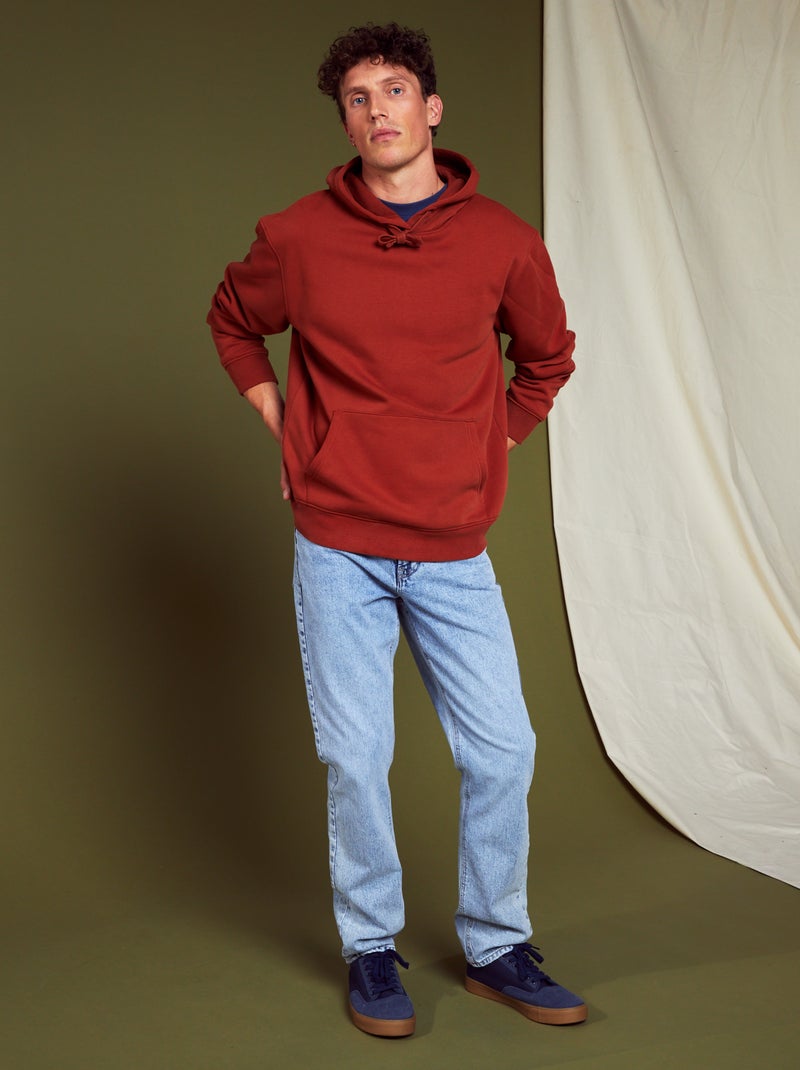Sweatshirt em moletão com capuz Marrom - Kiabi