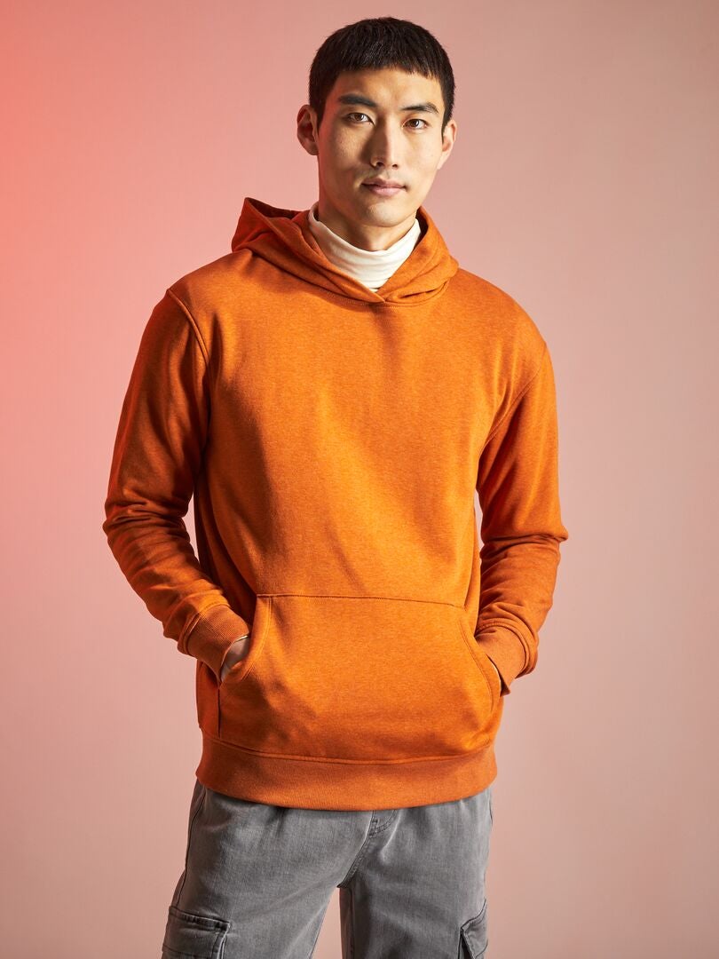 Sweatshirt em moletão com capuz Marrom - Kiabi
