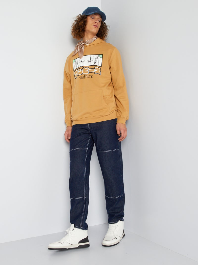 Sweatshirt em moletão com capuz 'One Piece' MARROM - Kiabi