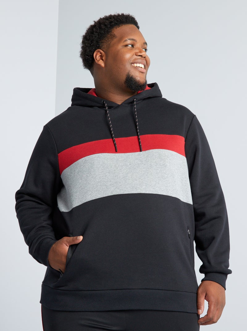 Sweatshirt em moletão com capuz Preto - Kiabi