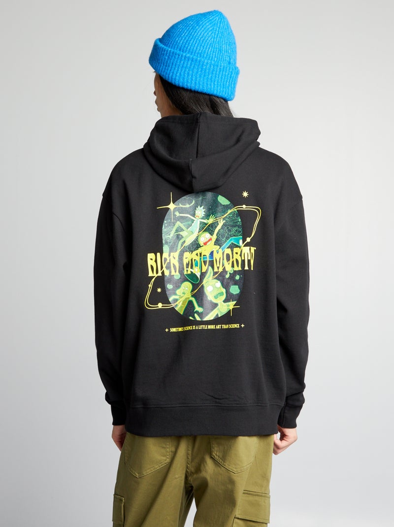 Sweatshirt em moletão com capuz Preto - Kiabi