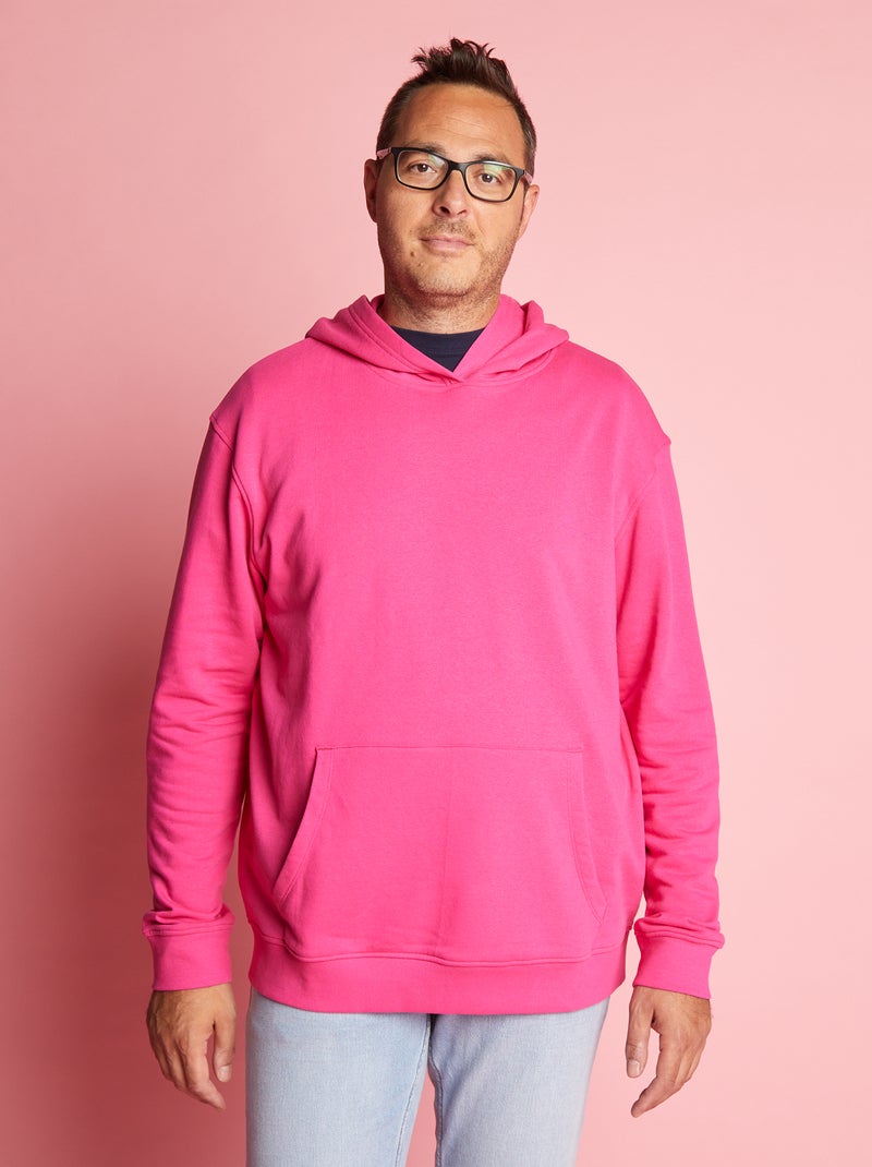 Sweatshirt em moletão com capuz ROSA - Kiabi
