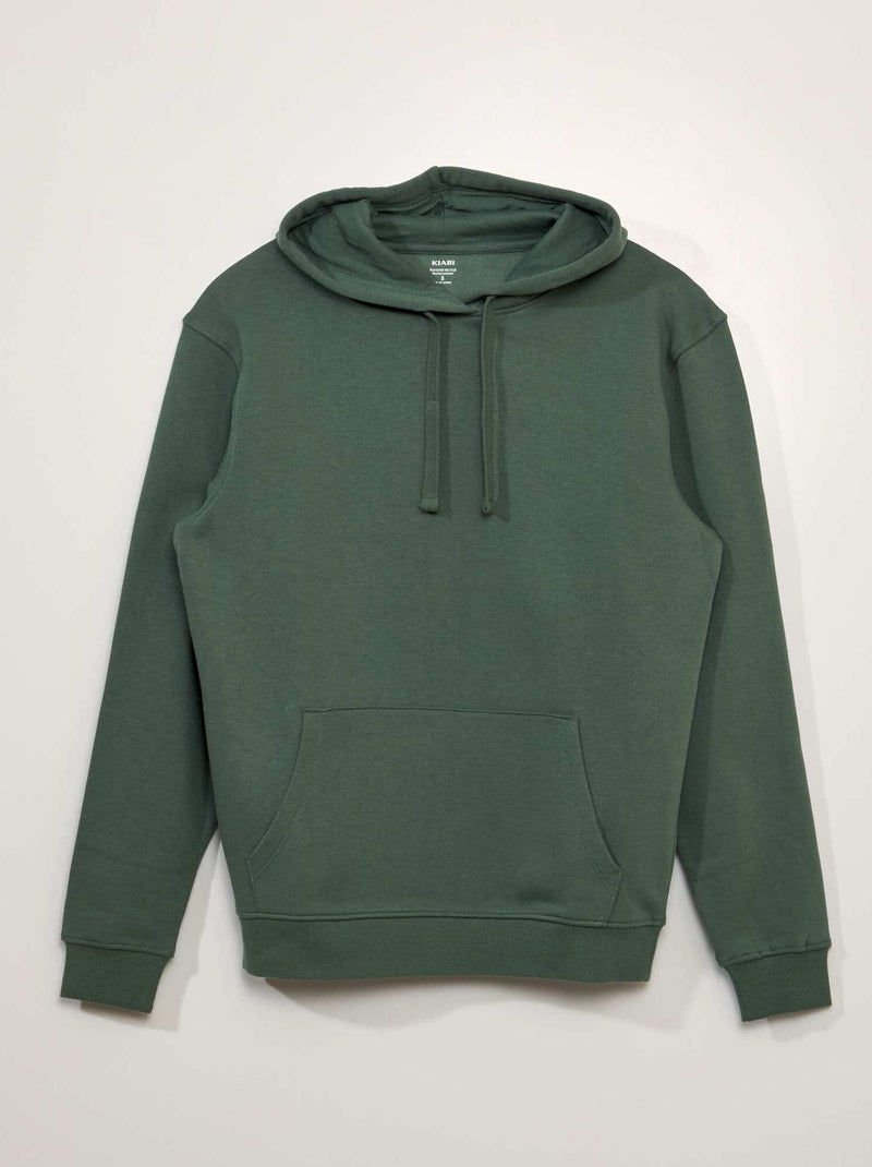 Sweatshirt em moletão com capuz VERDE - Kiabi