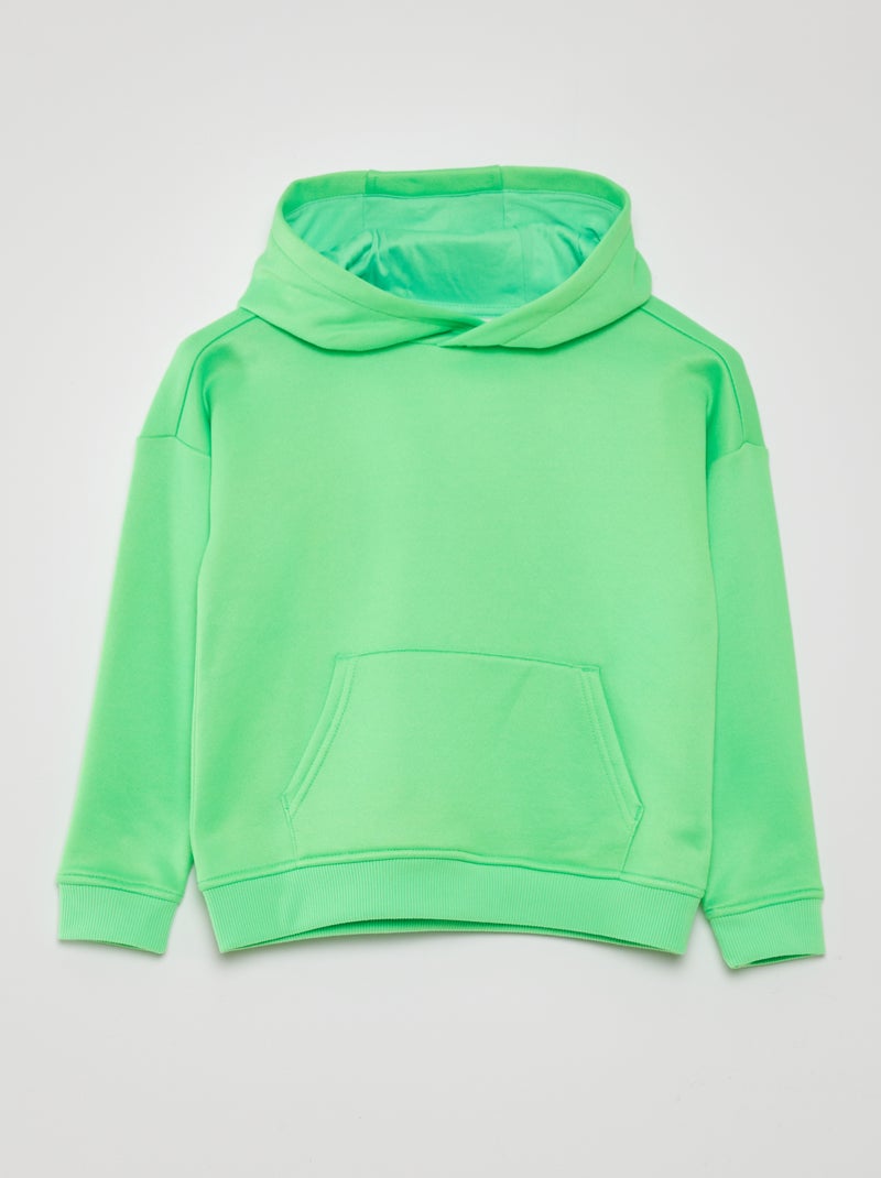 Sweatshirt em moletão com capuz VERDE - Kiabi