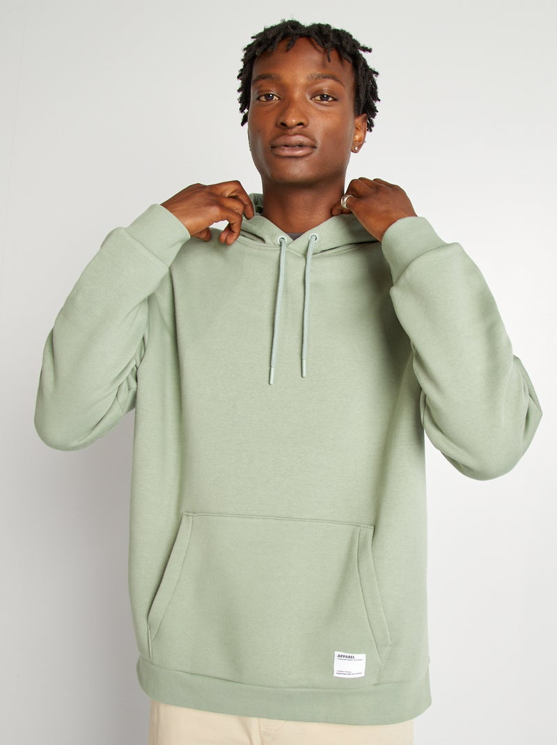Sweatshirt em moletão com capuz VERDE - Kiabi