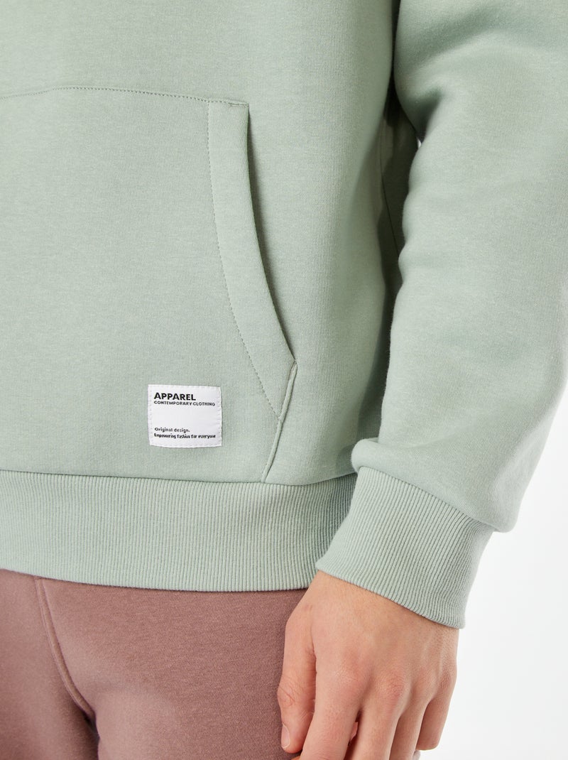 Sweatshirt em moletão com capuz Verde - Kiabi