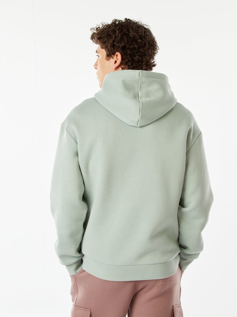 Sweatshirt em moletão com capuz Verde - Kiabi