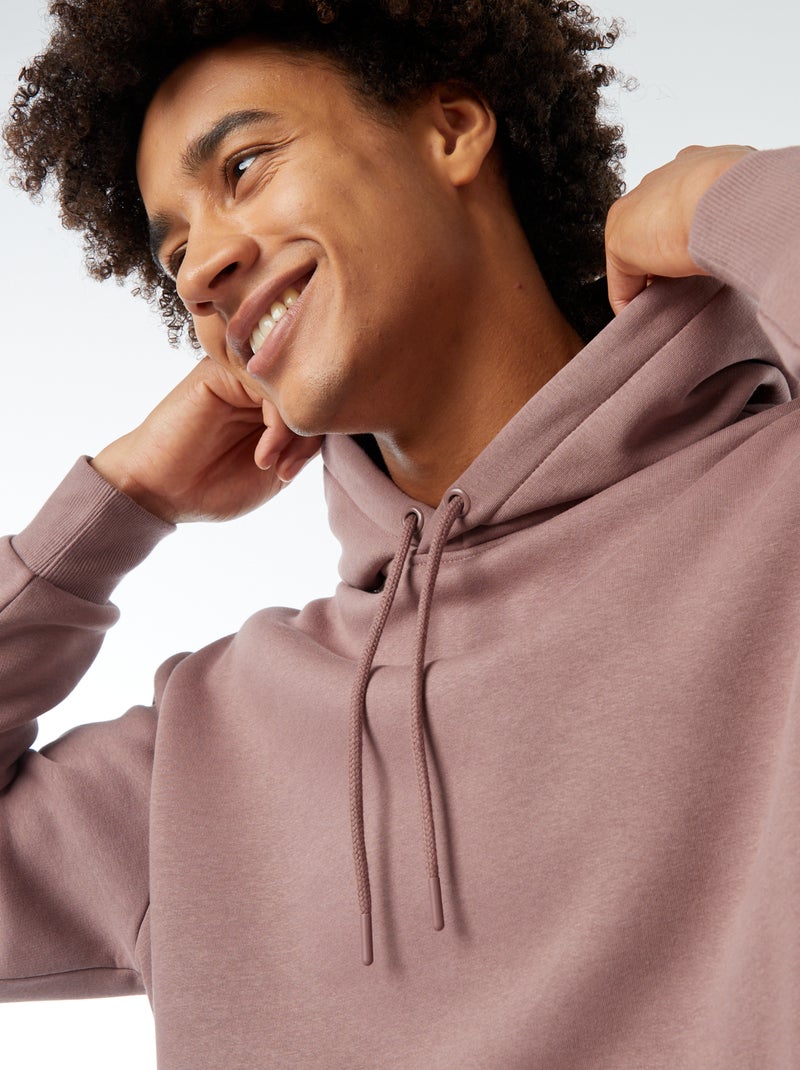 Sweatshirt em moletão com capuz Violeta - Kiabi