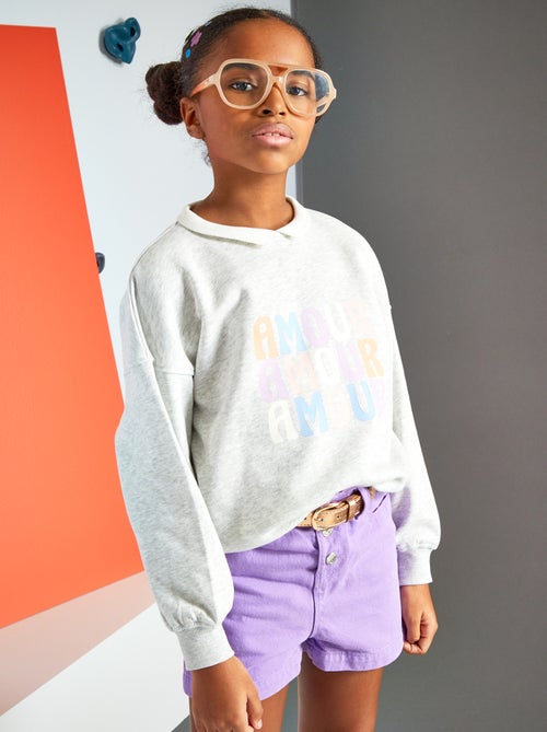 Sweatshirt em moletão com colarinho de polo - Kiabi