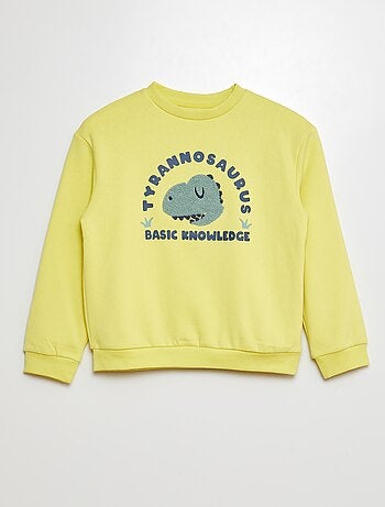 Sweatshirt em moletão com desenho em malha trama
