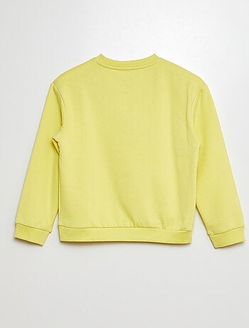 Sweatshirt em moletão com desenho em malha trama