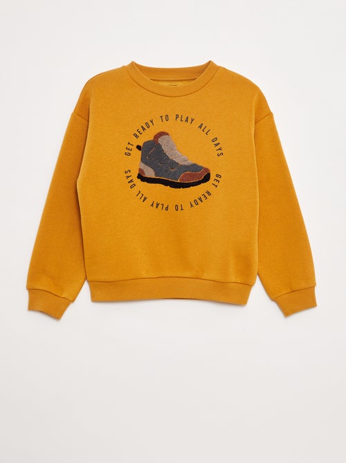 Sweatshirt em moletão com desenho em malha trama - Kiabi