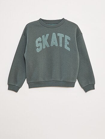 Sweatshirt em moletão com desenho em malha trama