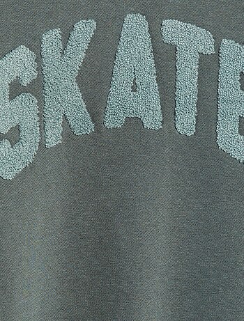 Sweatshirt em moletão com desenho em malha trama