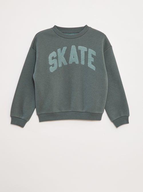 Sweatshirt em moletão com desenho em malha trama - Kiabi