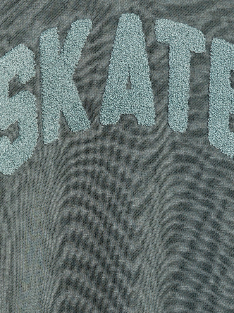 Sweatshirt em moletão com desenho em malha trama Verde - Kiabi