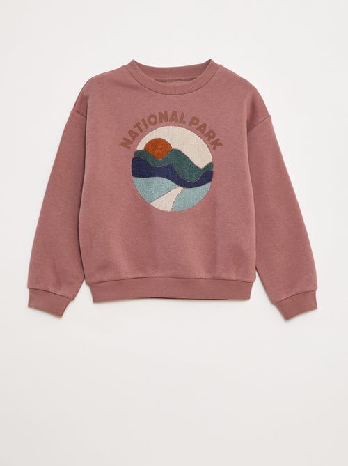 Sweatshirt em moletão com desenho em malha trama - Kiabi