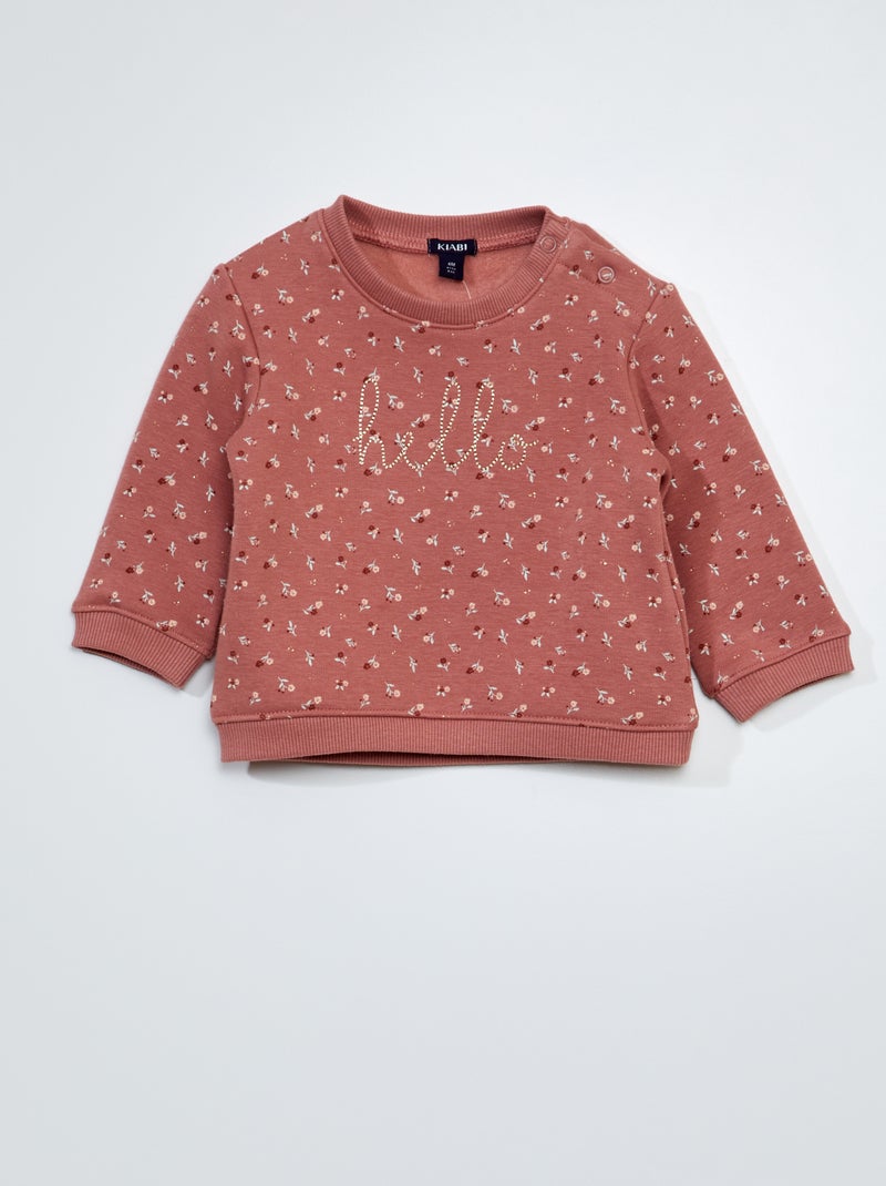 Sweatshirt em moletão com estampa - Sempre + suave ROSA - Kiabi