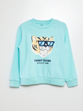 Sweatshirt em moletão com estampa à frente