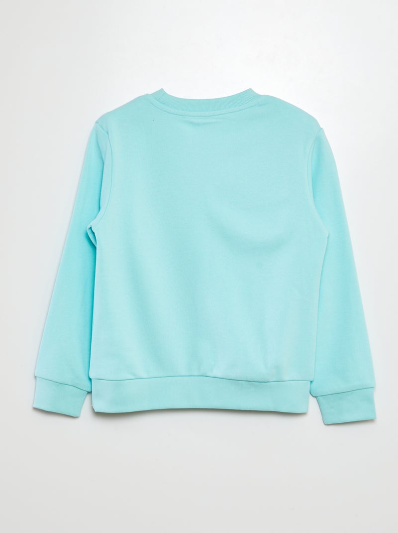 Sweatshirt em moletão com estampa à frente AZUL - Kiabi