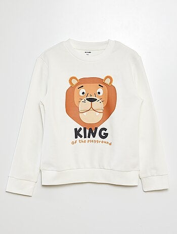 Sweatshirt em moletão com estampa à frente