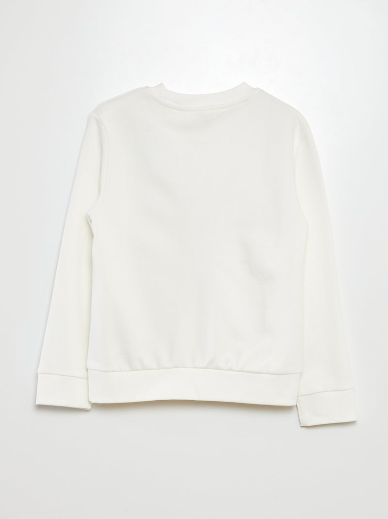 Sweatshirt em moletão com estampa à frente BEGE - Kiabi