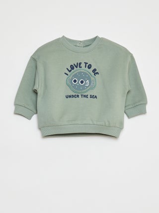 Sweatshirt em moletão com estampa em relevo