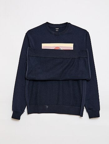 Sweatshirt de moletão com estampado - coleção fácil de vestir